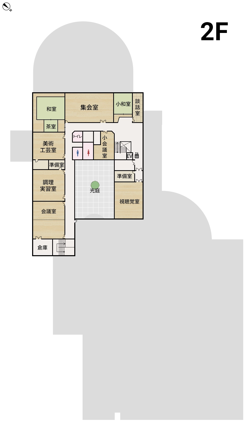 小山町総合文化会館フロアマップ画像 2F